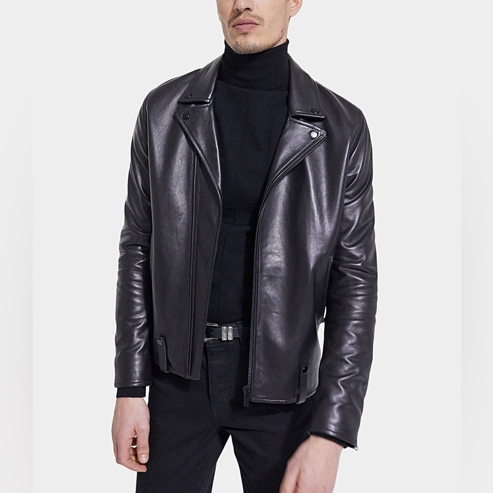 The Kooples Men’s Black Lambskin Leather Moto Jacket size XL SOLD OUT